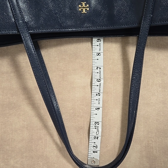 Tory Burch Caitlin Navy Hudson Bay Blue Saffiano leather tote - Picture 4 of 12